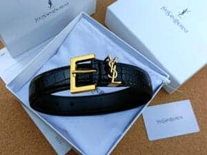 Ledergürtel mit Krokoprägung