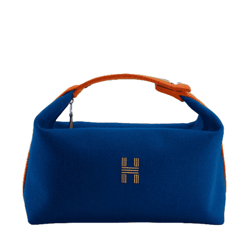 Hermes Reps Large Bride-a-Brac Case In Bleu