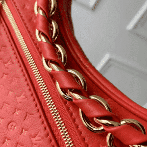 Red Calfskin Mini Embossed PM Crossbody Bag
