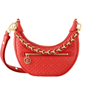 Red Calfskin Mini Embossed PM Crossbody Bag