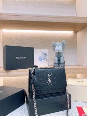 Sunset Bag With Crocodile Embossing