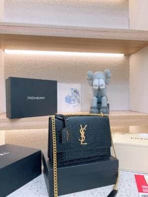 Sunset Bag With Crocodile Embossing