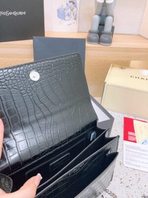 Sunset Bag With Crocodile Embossing