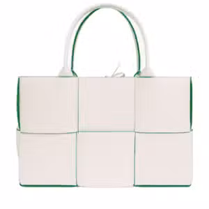 The Arco Medium Leather Tote Bag white