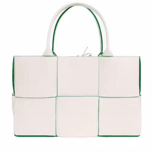 The Arco Medium Leather Tote Bag white