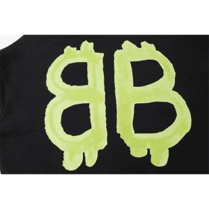 Black Balenciaga Replica Sweatshirt with a Green Logo