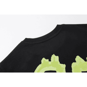 Black Balenciaga Replica Sweatshirt with a Green Logo