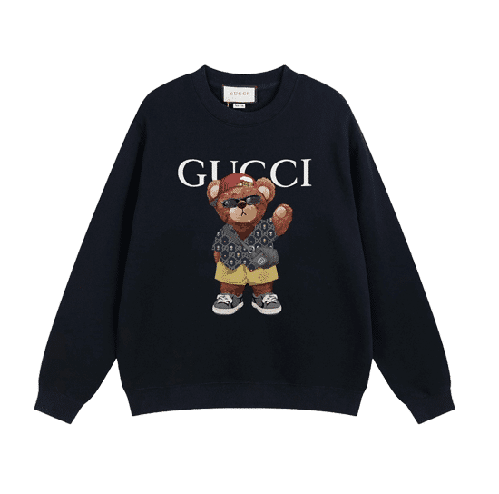 Black GC Replica Sweatshirt with Bear Logo