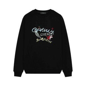 Black Givenchy Replica Sweatshirt with Multicolor Text