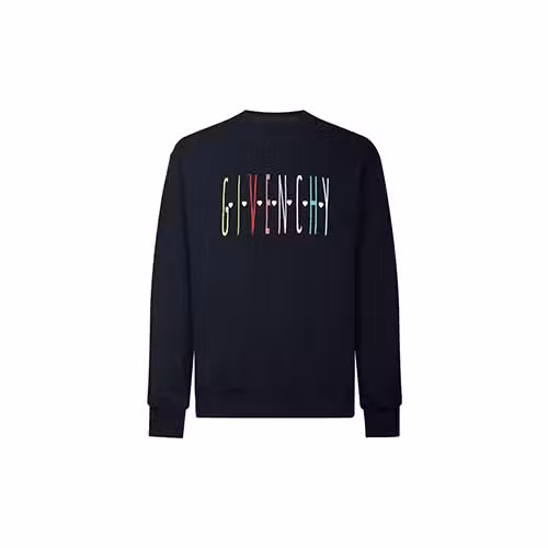 Black Givenchy Replica Sweatshirt with Rainbow Logo