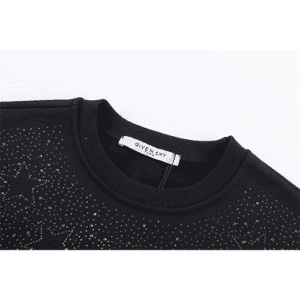 Black Givenchy Replica Sweatshirt with Star Sequins