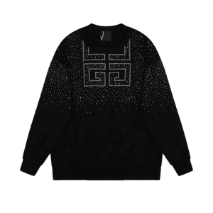 Black Givenchy Replica Sweatshirt with White Sequins