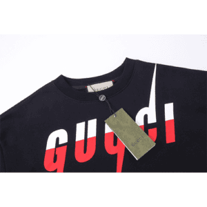 Black Gucci Replica Sweatshirt with Red Logo