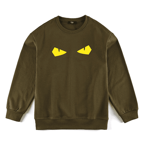 Brown Fendi Yellow Eyes Sweatshirt Replica