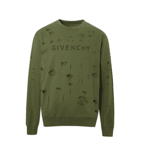 Green Givenchy Replica Destroyed Sweatshirt