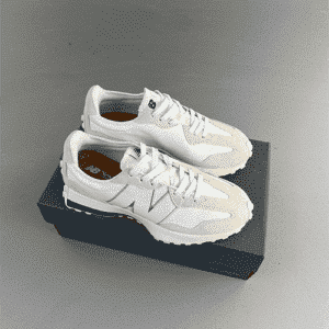 New Balance 327 White with Succulent Green