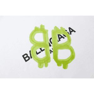 White Balenciaga Replica Sweatshirt with Green Logo