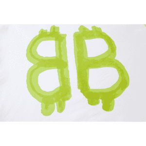 White Balenciaga Replica Sweatshirt with Green Logo