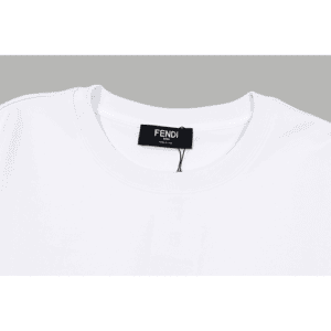 White Fendi Replica Sweatshirt with Yellow Pocket