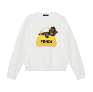 White Fendi Sweatshirt with a Bag Logo