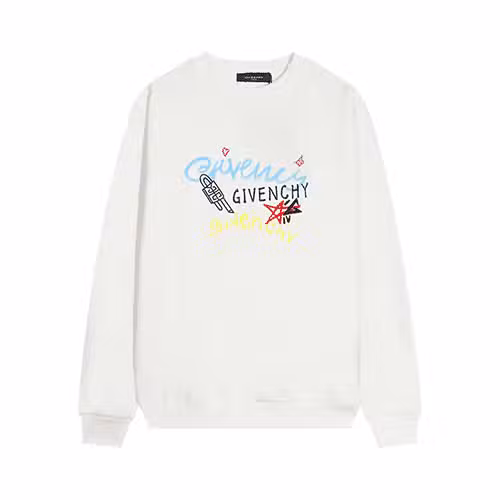 White Givenchy Replica Sweatshirt with Multicolor Text